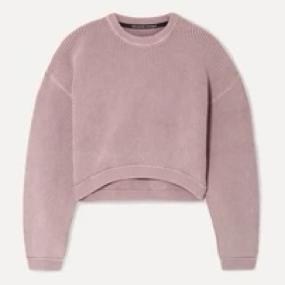ALEXANDER WANG Cropped ribbed cotton-blend sweater - Picture 1 of 7